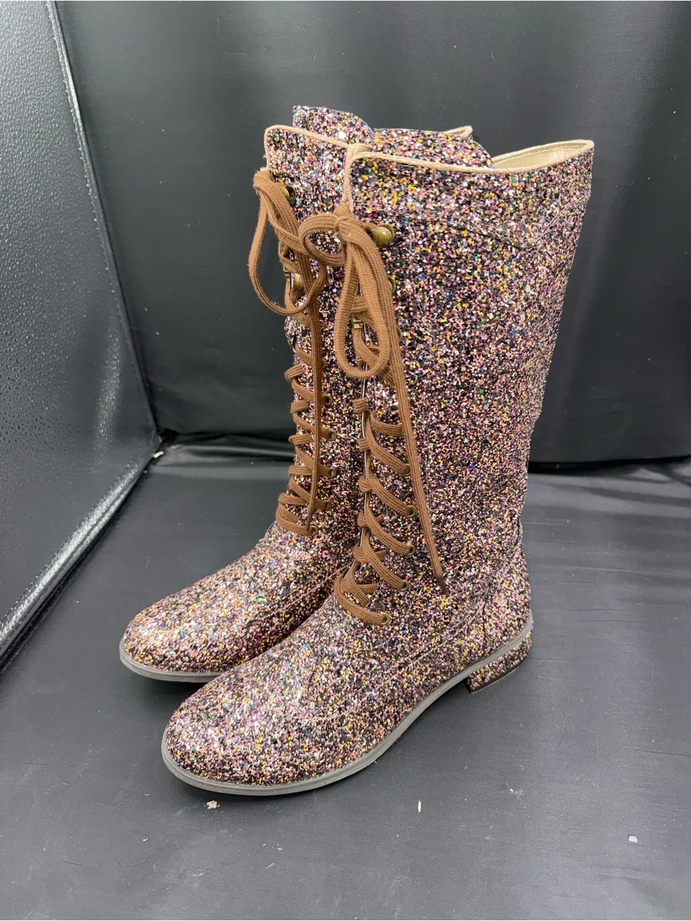 Joyfolie Keiko Confetti Glitter Tall Boots 6Y NWOT Sparkle Whimsigoth Fairycore